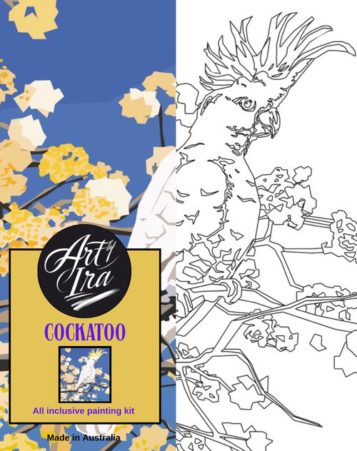 Cockatoo in Wattle Blooms Painting Kit