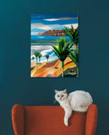 Nikau Palms – original acrylic painting on beechwood by Art by Ira, coastal NZ scene with nikau palms