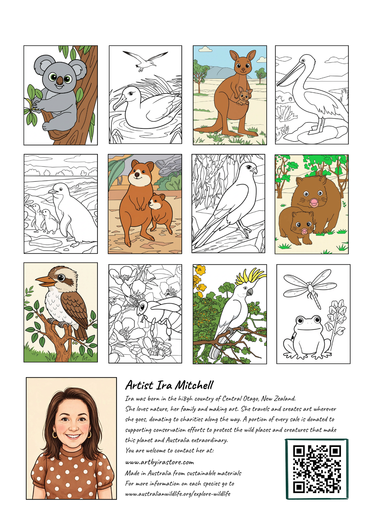 Artist Ira Mitchell back cover with sample pages
