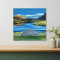 Willow Pond Queenstown original acrylic painting on Beechwood 41x41cm by Art by Ira