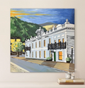 Eichardt's Hotel – original acrylic painting on beechwood by Art by Ira