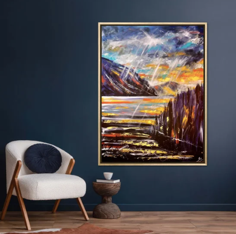 Storm Brewing Over Whakatipu – original painting with gold leaf by Art by Ira
