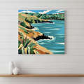 Taylors Mistake – original acrylic painting on beechwood by Art by Ira, hanging on a white shiplap wall