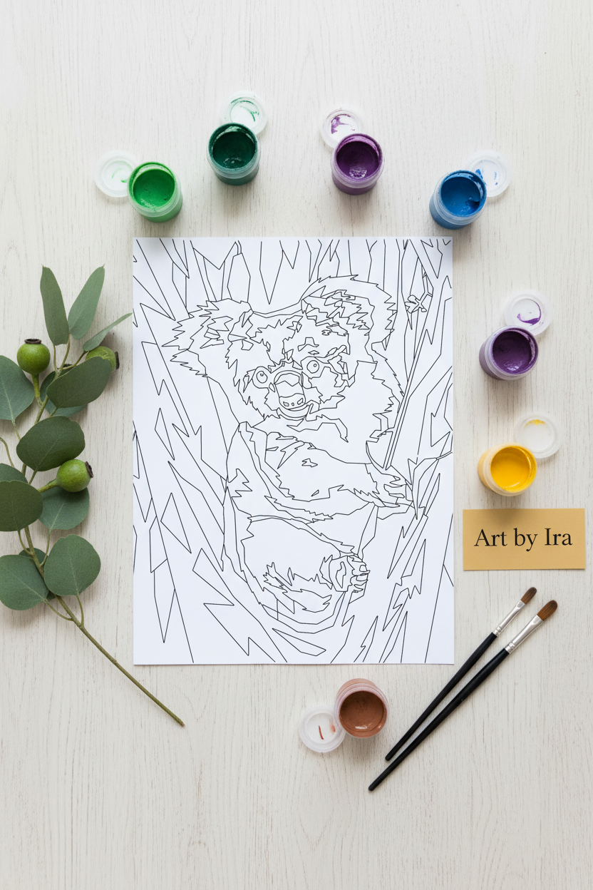Koala Bear painting kit flat lay