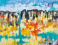 Blue Cascade 154x120cm impasto acrylic on canvas by Ira Mitchell